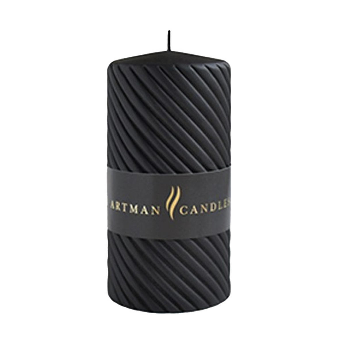 STUMPENKERZE Caroline Mat Schwarz 7/7/10 cm Naturmaterial - Schwarz, Naturmaterialien (10cm) - Mondex