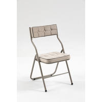 KLAPPSTUHL DE-36266 2er-Set mit gepolstertem Sitz Khaki - Sandfarben, Metall (47/80/46cm) - ComfortXL