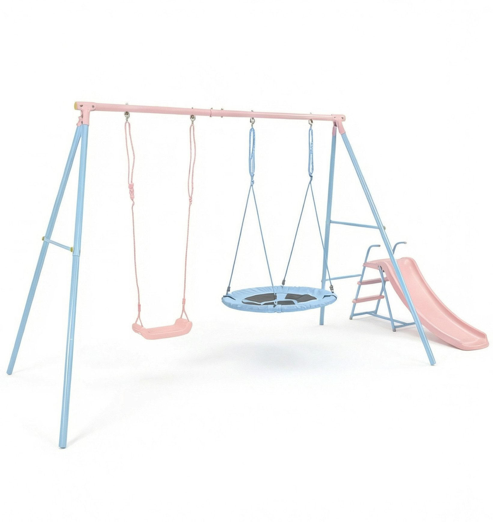 SCHAUKELGESTELL mit Kinderschauke, 330x136x180 cm - Rosa, Metall (330/180cm)