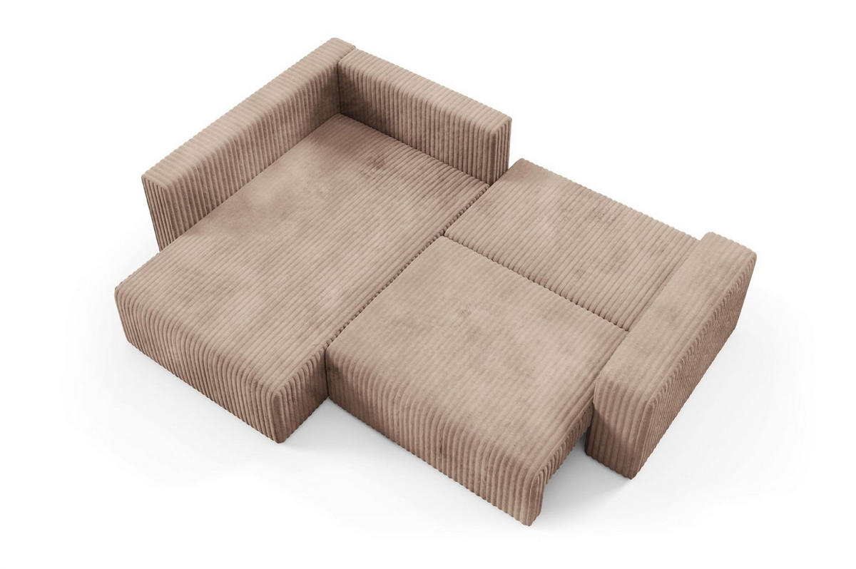 ECKSOFA Natalia Xl - Beige, Holzwerkstoff/Textil (182/245cm) - Fun Möbel