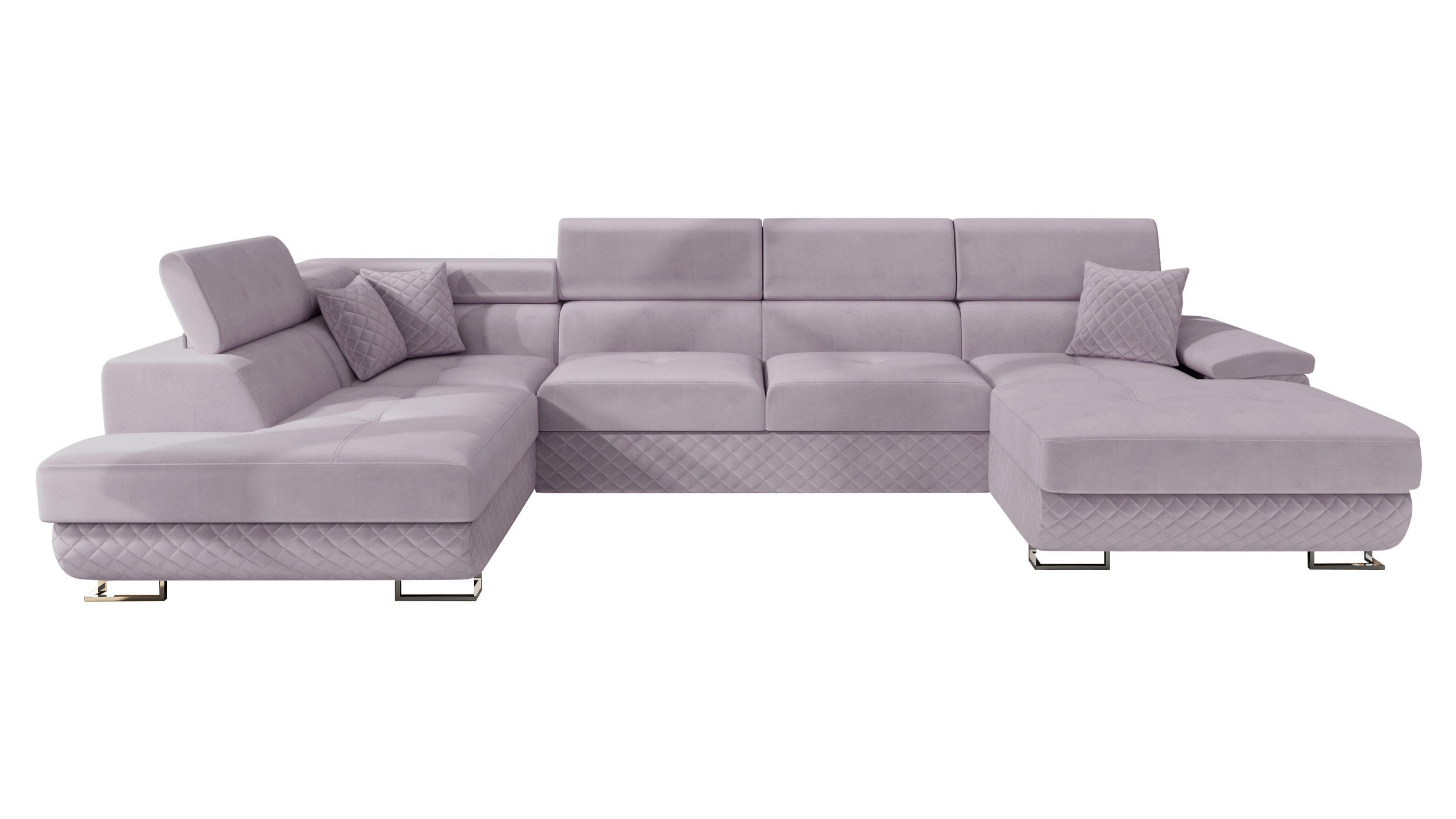 WOHNLANDSCHAFT Cotere Bis Premium, Seite: Links - Violett, Holz/Textil (345/91/202cm) - MIRJAN24