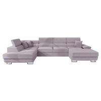 WOHNLANDSCHAFT Cotere Bis Premium, Seite: Links - Violett, Holz/Textil (345/91/202cm) - MIRJAN24