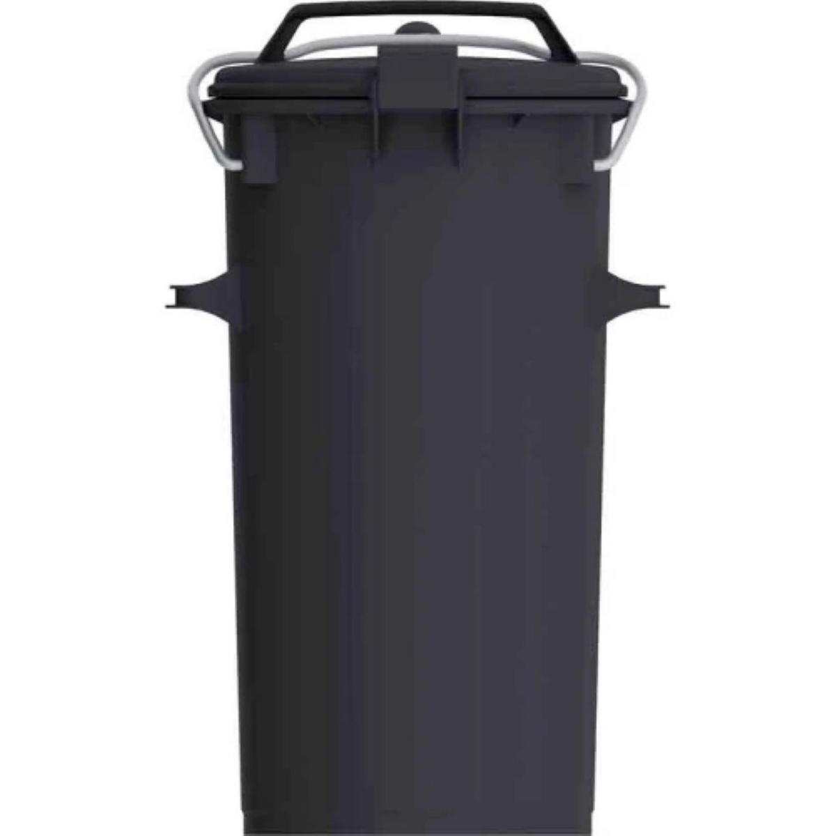 MÜLLEIMER Mit Deckel und Bügel 50 Liter Kunststoff Schwarz - Schwarz, Kunststoff (30.5/73/44.5cm) - PROREGAL