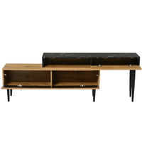 TV-BOARD aus MDF und Spanplatte 240x22x58 cm Naturholz in Marmor- und Holzoptik mit viel Stauraum und PVC-Kante - Naturfarben, Holzwerkstoff (240/58/22cm) - Modfu