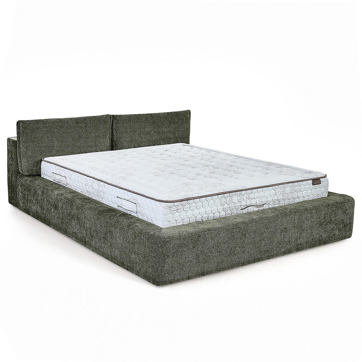 POLSTERBETT - Dunkelgrün, Textil (160/200cm) - home24