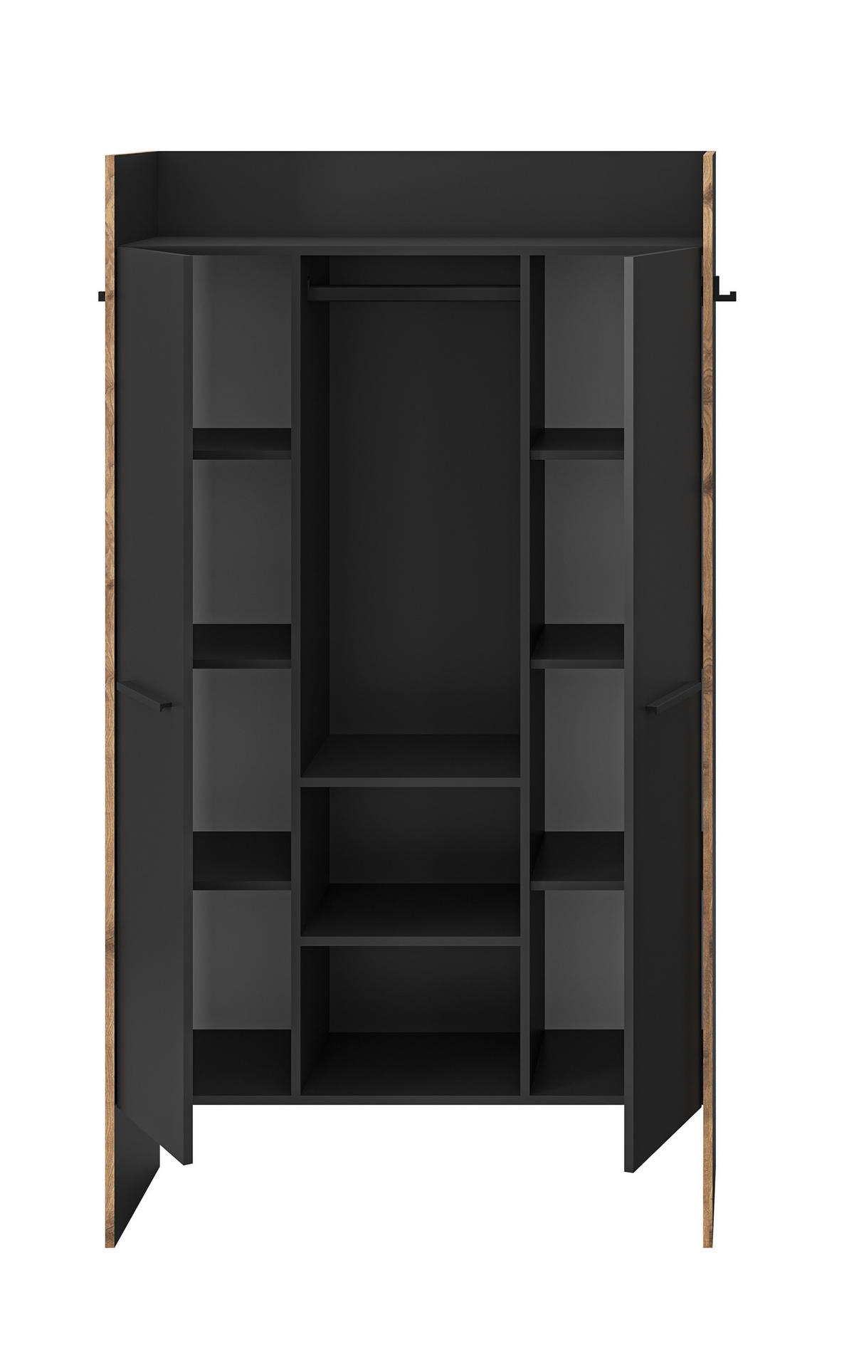 GARDEROBENSCHRANK BUENO (B/H/T: ca. 105/189/37 cm) in Basalt grau/Basalt grau - Grau, Holzwerkstoff (105/189/37cm)