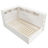 TAGESBETT 90/200 cm DE-33118 mit Ausziehbett und USB-Ladefunktion Weiß - Weiß, Holzwerkstoff (90/200cm) - ComfortXL