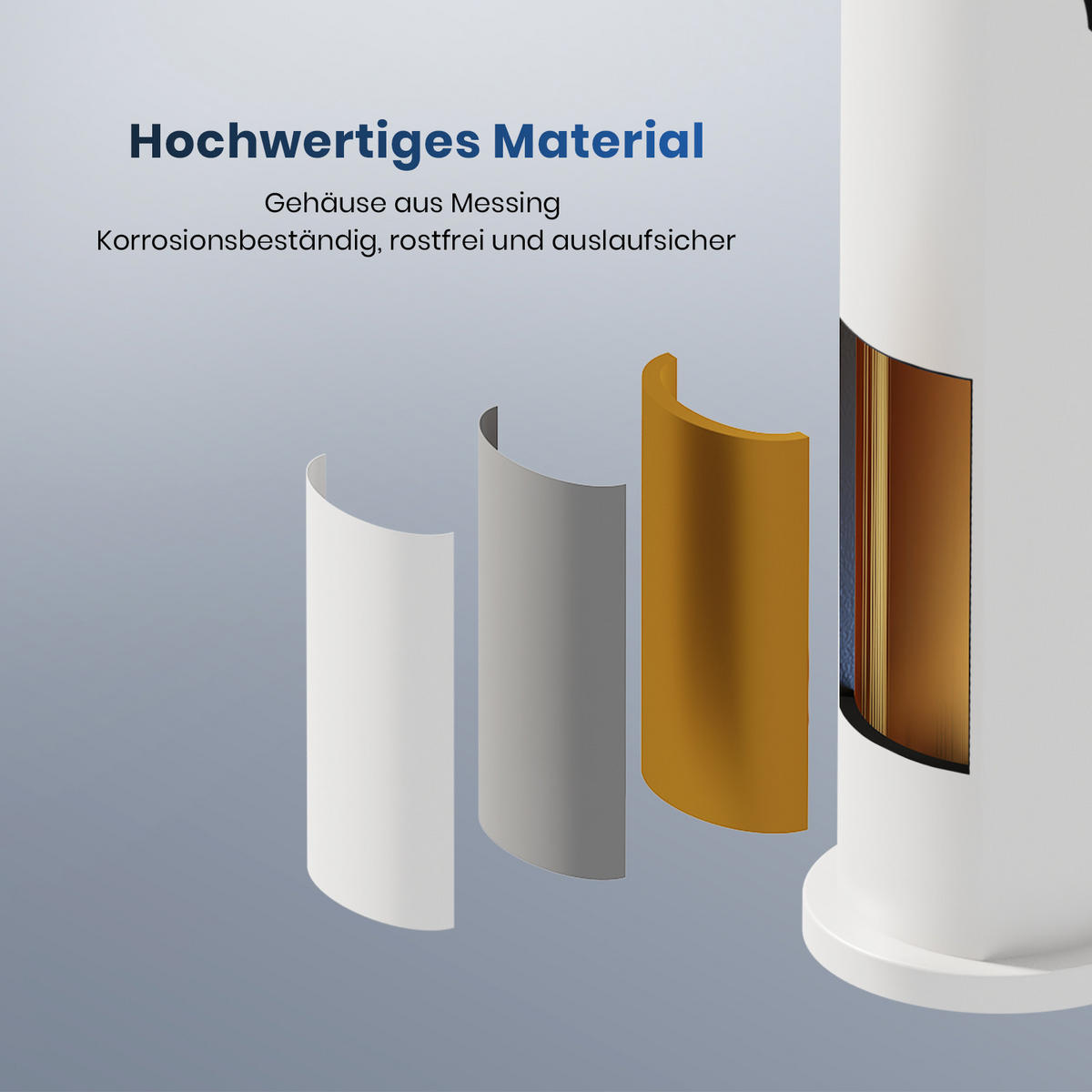 WASCHTISCHARMATUR mit Zertifiziertem Filterelement Weiß Matt Hoher Stil - Weiß, Metall (23.3/4.6/33.5cm) - EMKE