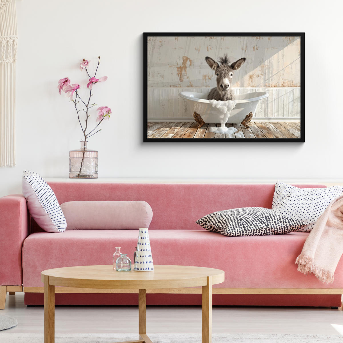 ZARÁMOVANÝ PLAGÁT Osol - Zvieratá - Vaňa - Pena 90x60 cm - biela, papier (90/60cm) - MuchoWow
