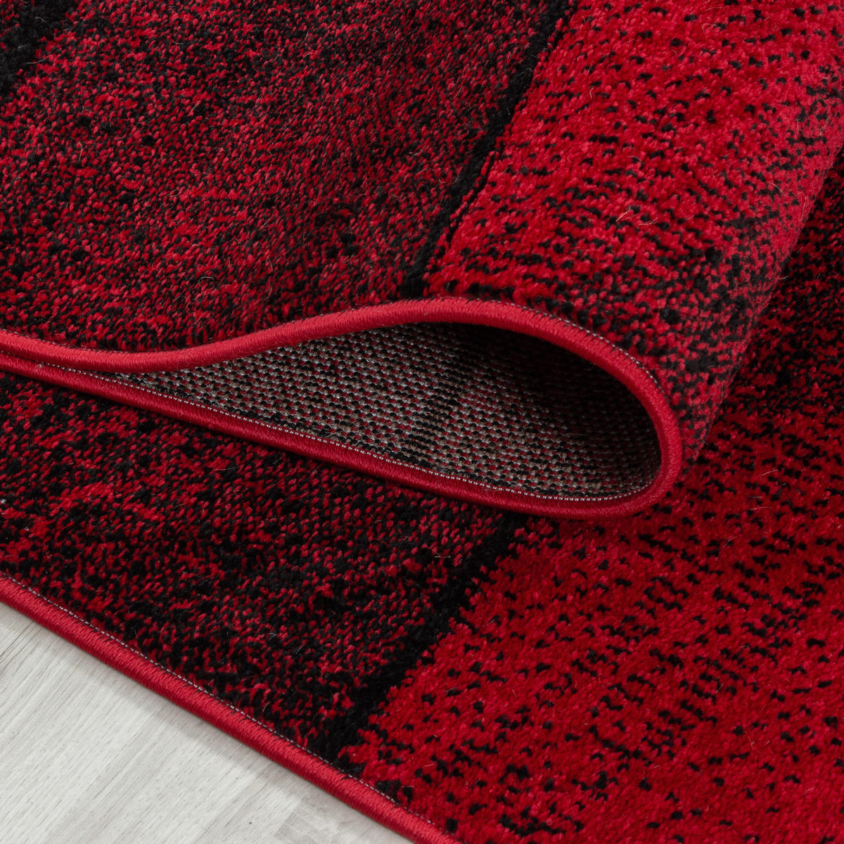 TEPPICH Kurzflor Geometrisch Polypropylen Wohnzimmer Rot Läufer 80x250 - Rot, Textil (80/250cm) - KADIMA DESIGN