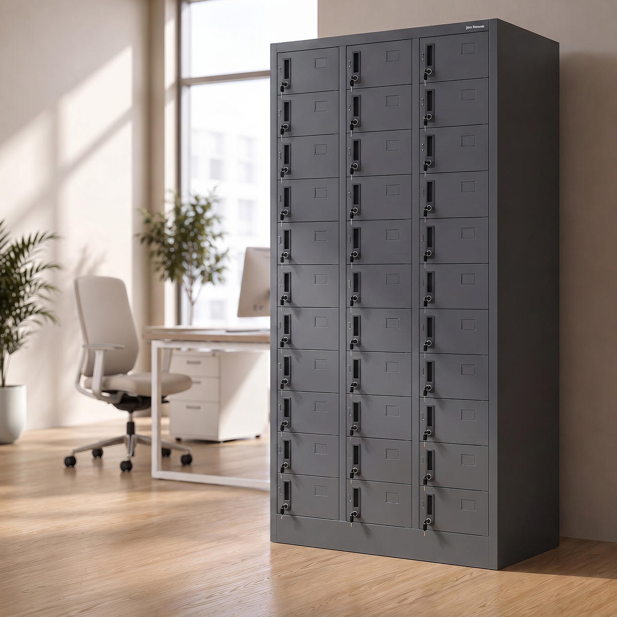 SCHLIESSFACHSCHRANK für Mitarbeiter OLIVER 185x90x45 cm - Anthrazit, Metall (90/185/45cm) - Jan Nowak
