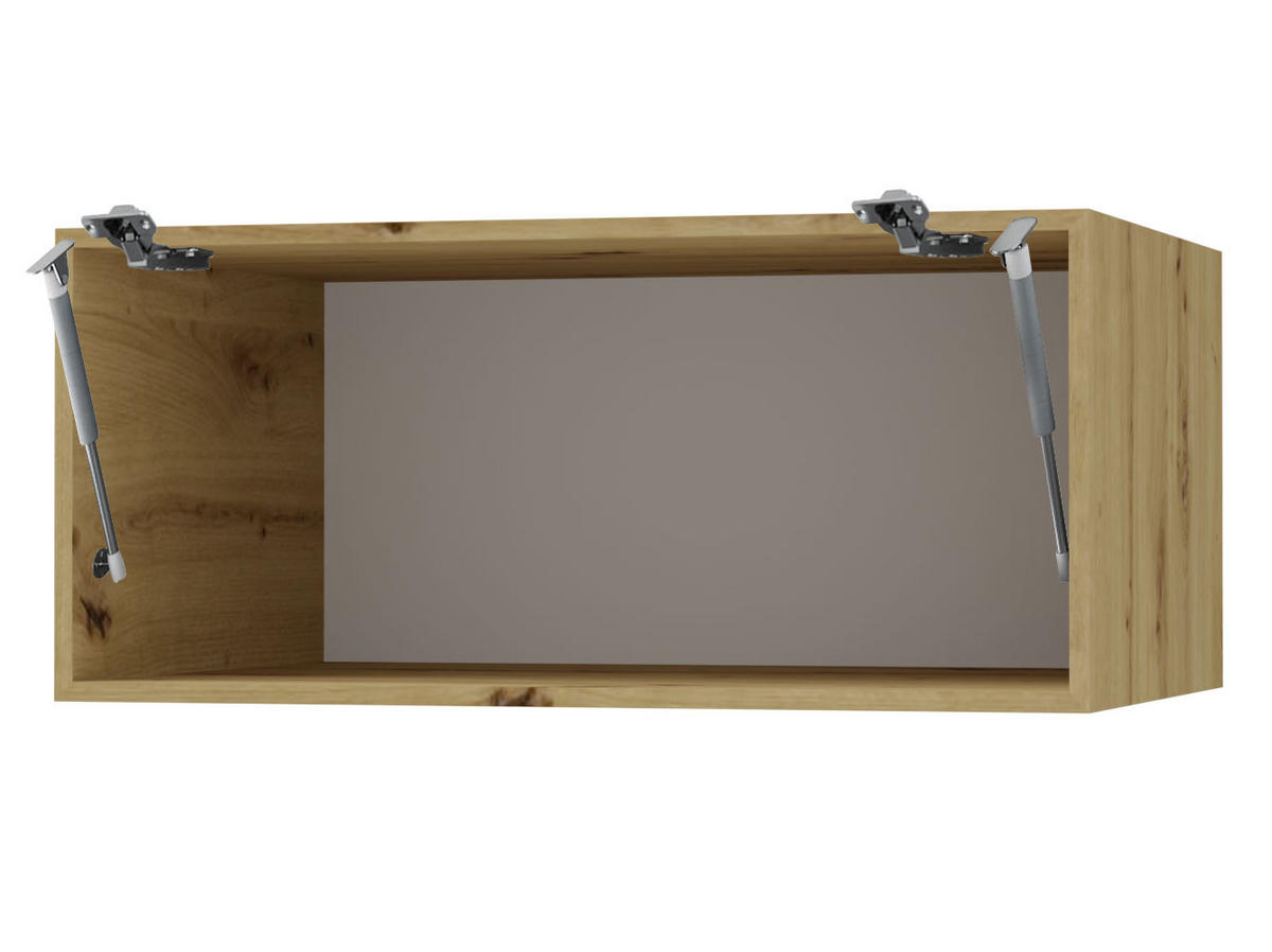KLAPPHÄNGESCHRANK Kvantum W6B/80 Mint Matt / Eiche Artisan Matt 80 / 59 / 36cm - Eiche Artisan/Mintgrün, Holz/Holzwerkstoff (80/36/59cm) - Feldmann-Wohnen