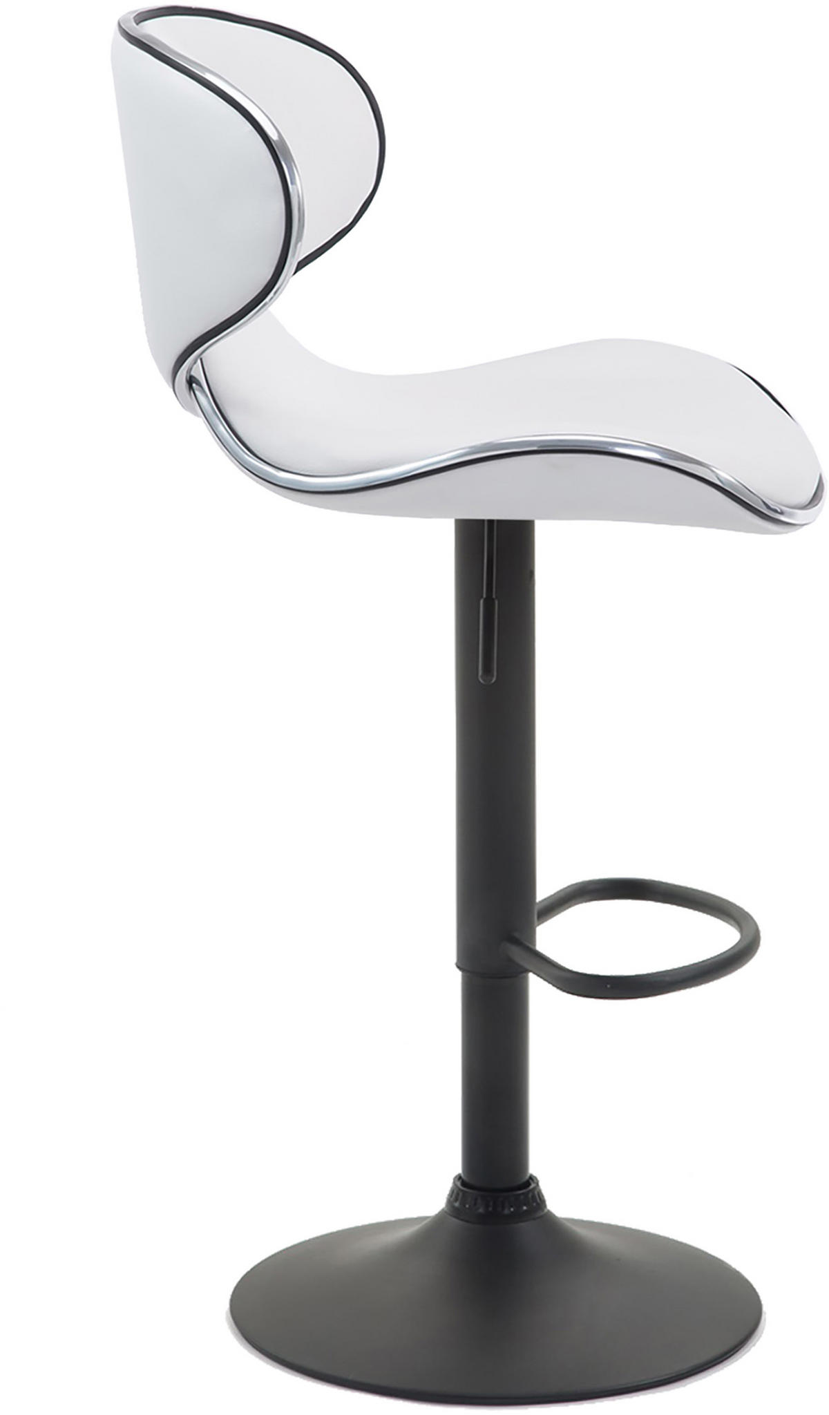 BARHOCKER 2er Set Las-Mallorcas Kunstleder schwarz weiß - Schwarz/Weiß, Kunststoff/Metall (46/108/49cm) - TPFLiving