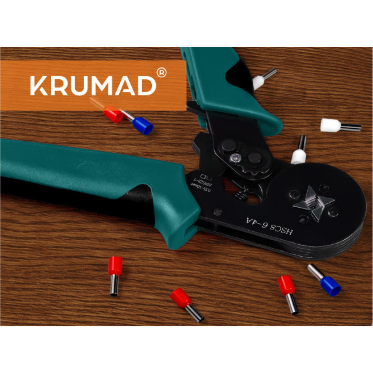 CRIMPZANGE 0,25-10 mm² mit 1800 Aderendhülsen - Schwarz, Metall (10/10/10cm) - KRUMAD