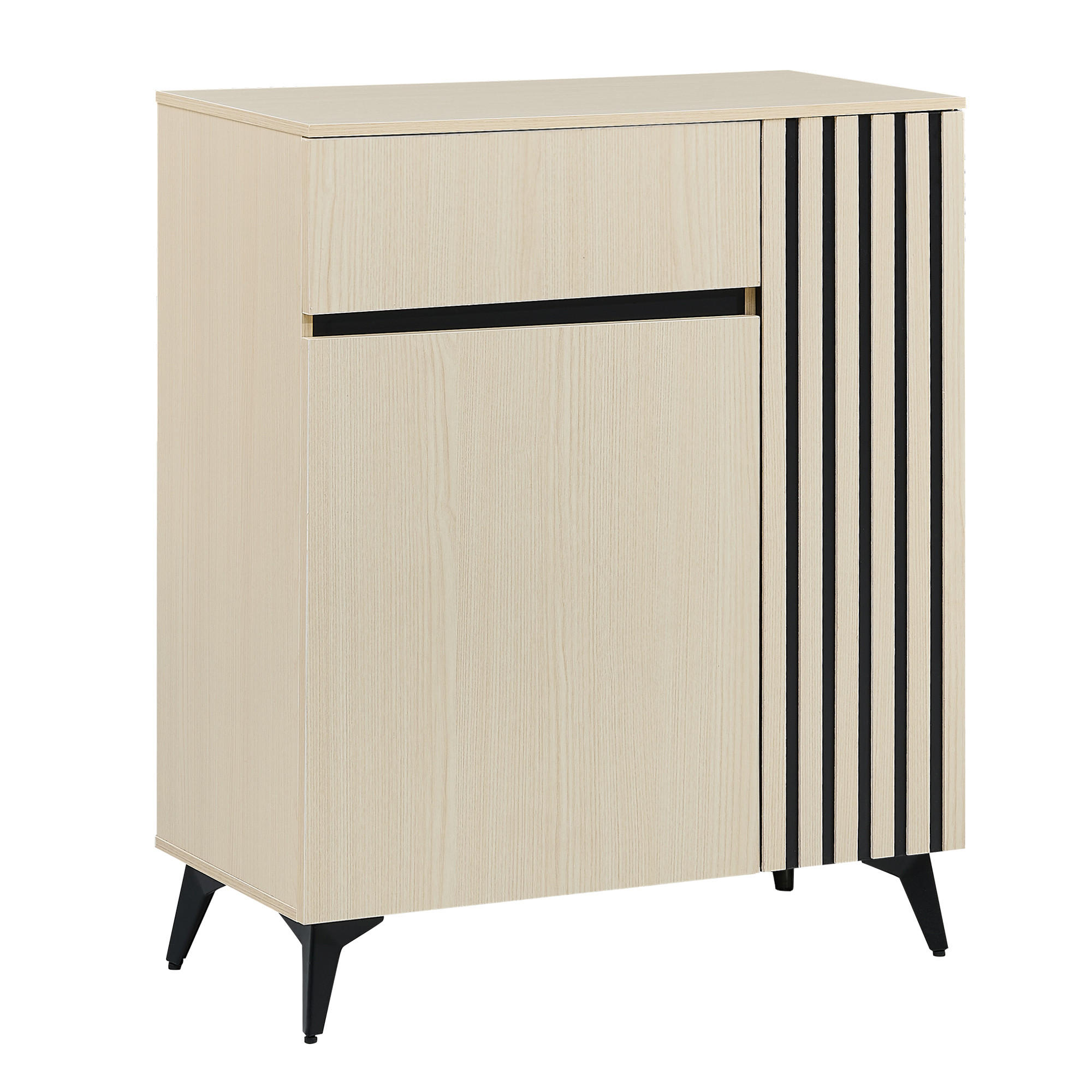 SCHUHSCHRANK DE-37707 75/35/90 cm mit 2 Türen und 1 Schublade Helle Holzfarbe - Naturfarben, Holzwerkstoff (75/90/35cm) - ComfortXL