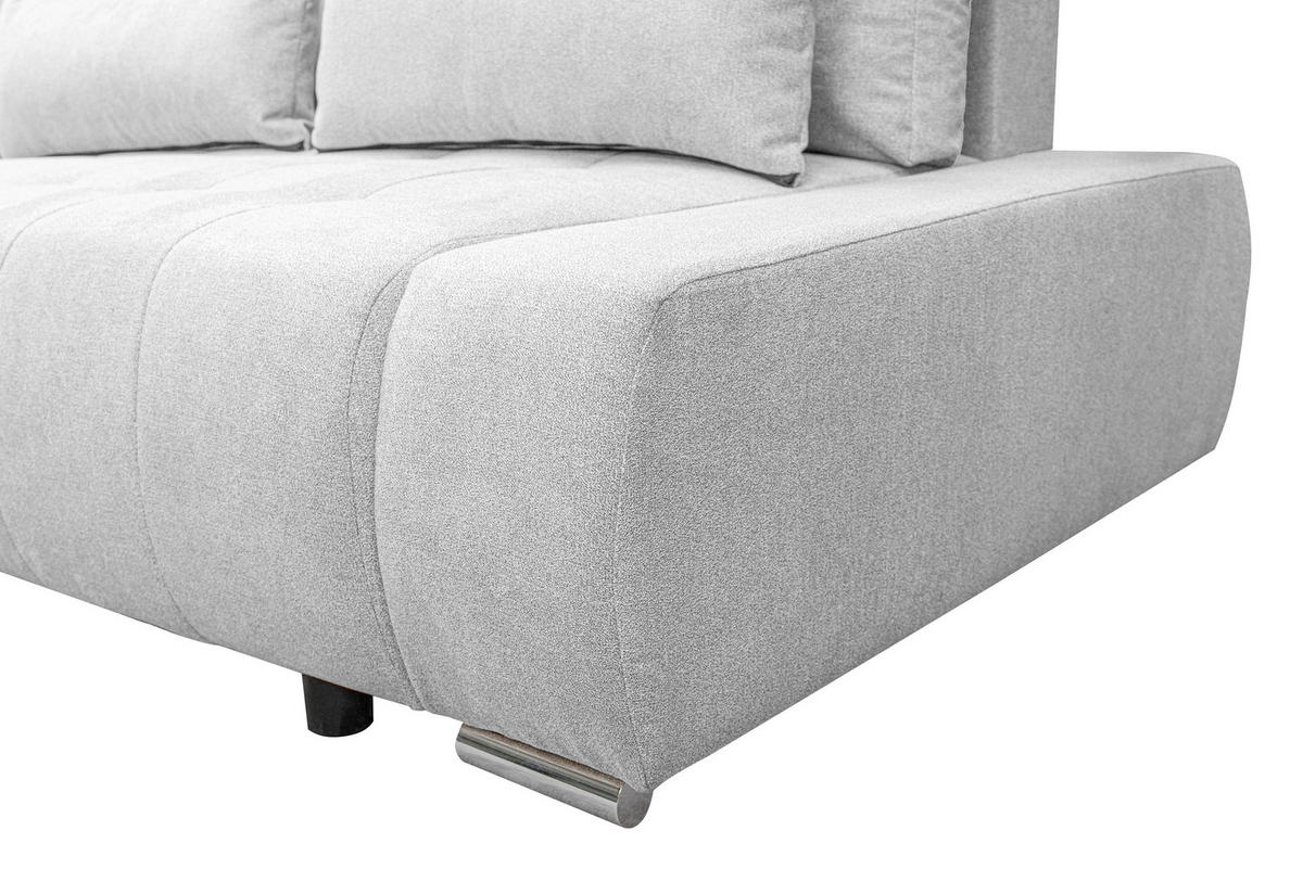 ECKSOFA Bloom mit Bettkasten und Schlaffunktion L-Form - Hellgrau, Textil (267/185cm)