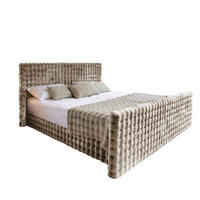 BOXBETT Mit Bettkasten, Matratze Und Topper BLANKET Stoff Bubble 180x200 cm Hellbraun H3-Bonell - Hellbraun, Holz/Textil (180/200cm) - Kaiser Möbel