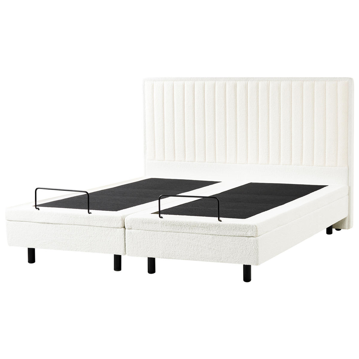 BETT 180/200 cm Cremeweiß Duke II - Schwarz/Weiß, Textil (180/200cm) - Beliani