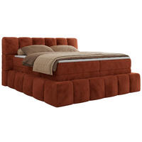 BOXSPRINGBETT NIRA KING 120/200 Orange Plüsch - H3 - Orange, Holz/Textil (120/200cm) - MKS