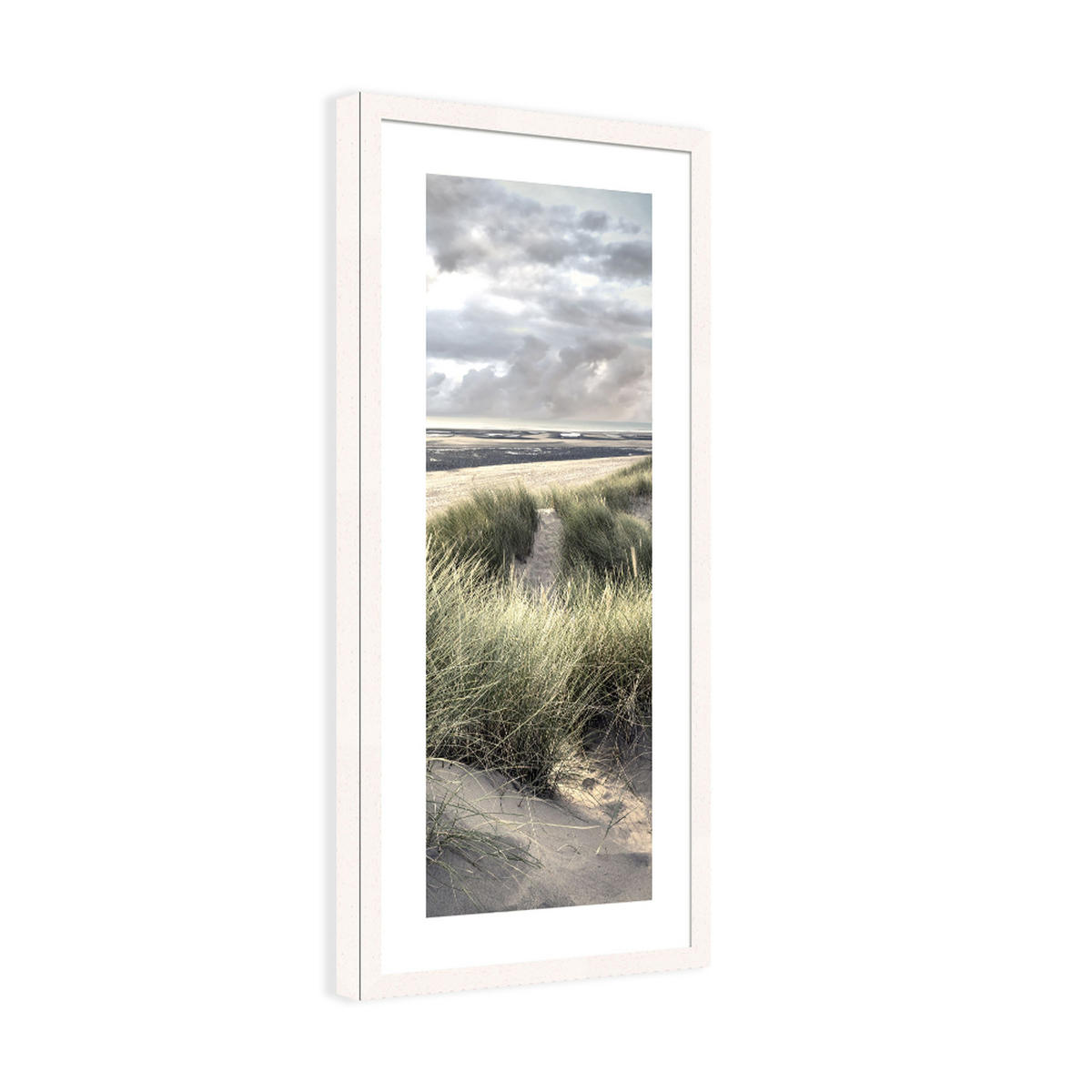 POSTER mit Rahmen 30x70 cm Strand Meer schmal - Blau, Holz (30/71cm) - artissimo