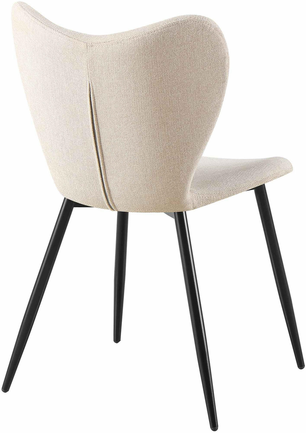 ESSZIMMERSTUHL Stoff Creme - Creme/Schwarz, Textil/Metall (50/80/58cm) - CLP