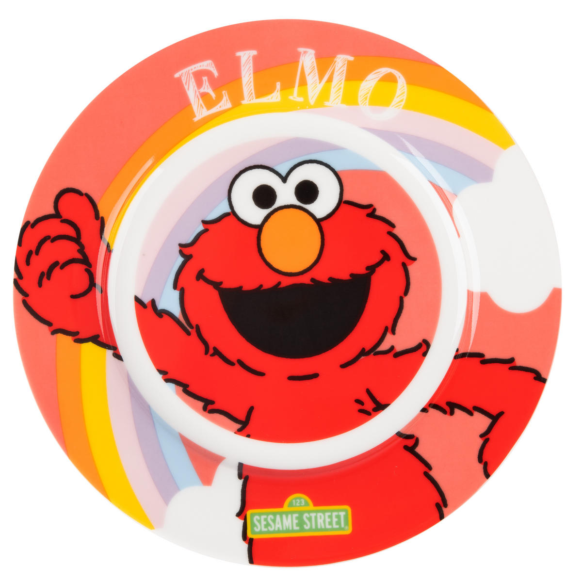 FRÜHSTÜCKSSET Sesamstraße Elmo Rot 3-teilig - Rot, Keramik (23.8/11.2/23.3cm) - United Labels