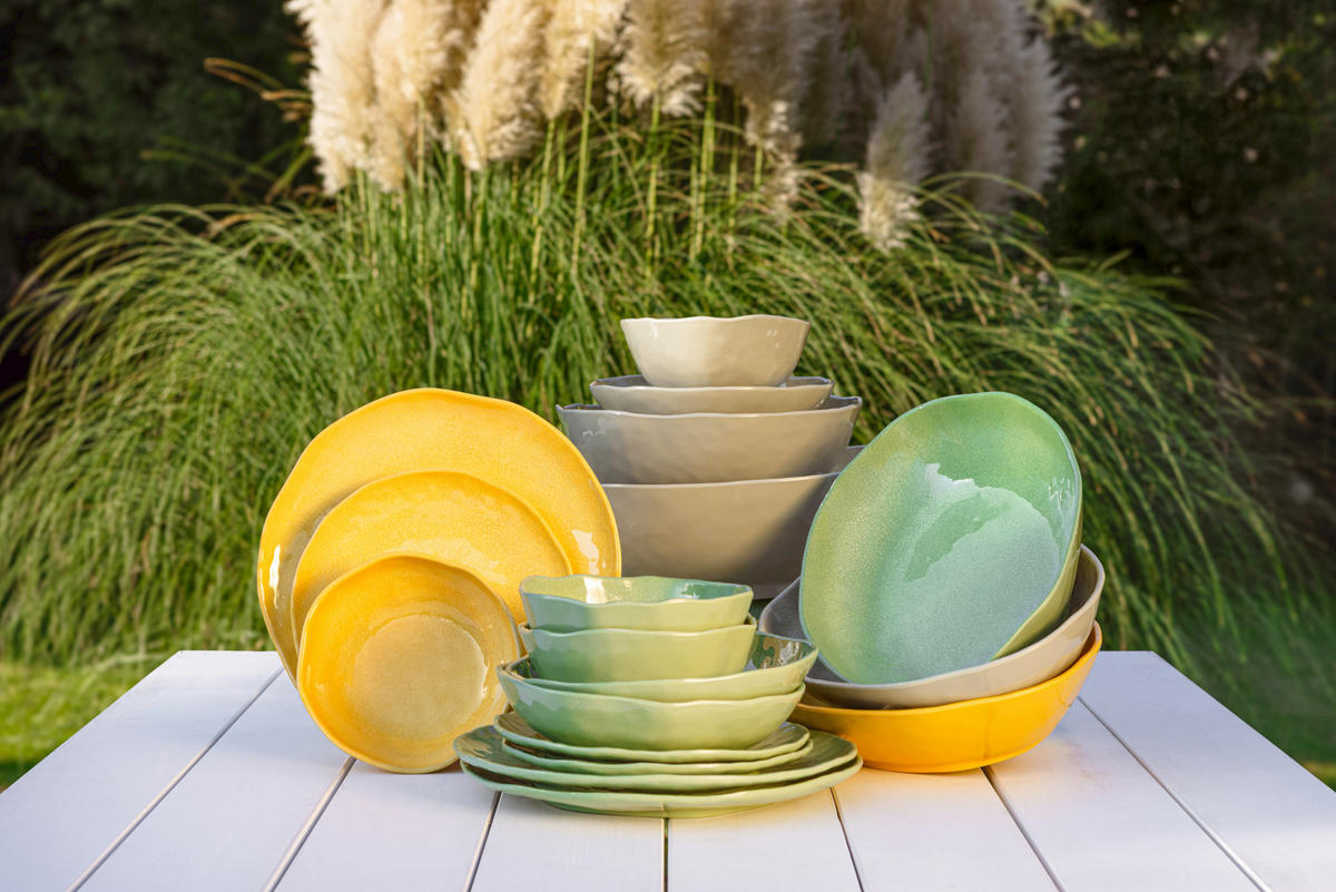 SERVIERSCHALE oval 33 x 23,5 x 7 cm Atmosfera ocker - Currygelb, Kunststoff (21/2/21cm)