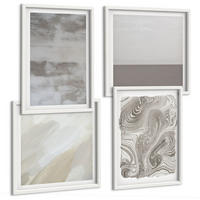 BILDER SET 4er Set - 50x50 cm & 40x60 cm Weißer Rahmen - Industriedesignstrukturen - Weiß, Kunststoff (50/50cm) - TULUP