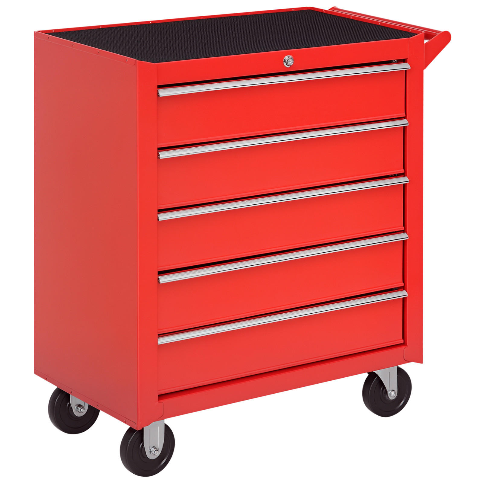 ROLLSCHRANK DE-10578 5 Schubladen, rollbar Rot - Rot, Metall (33/75/69cm) - ComfortXL
