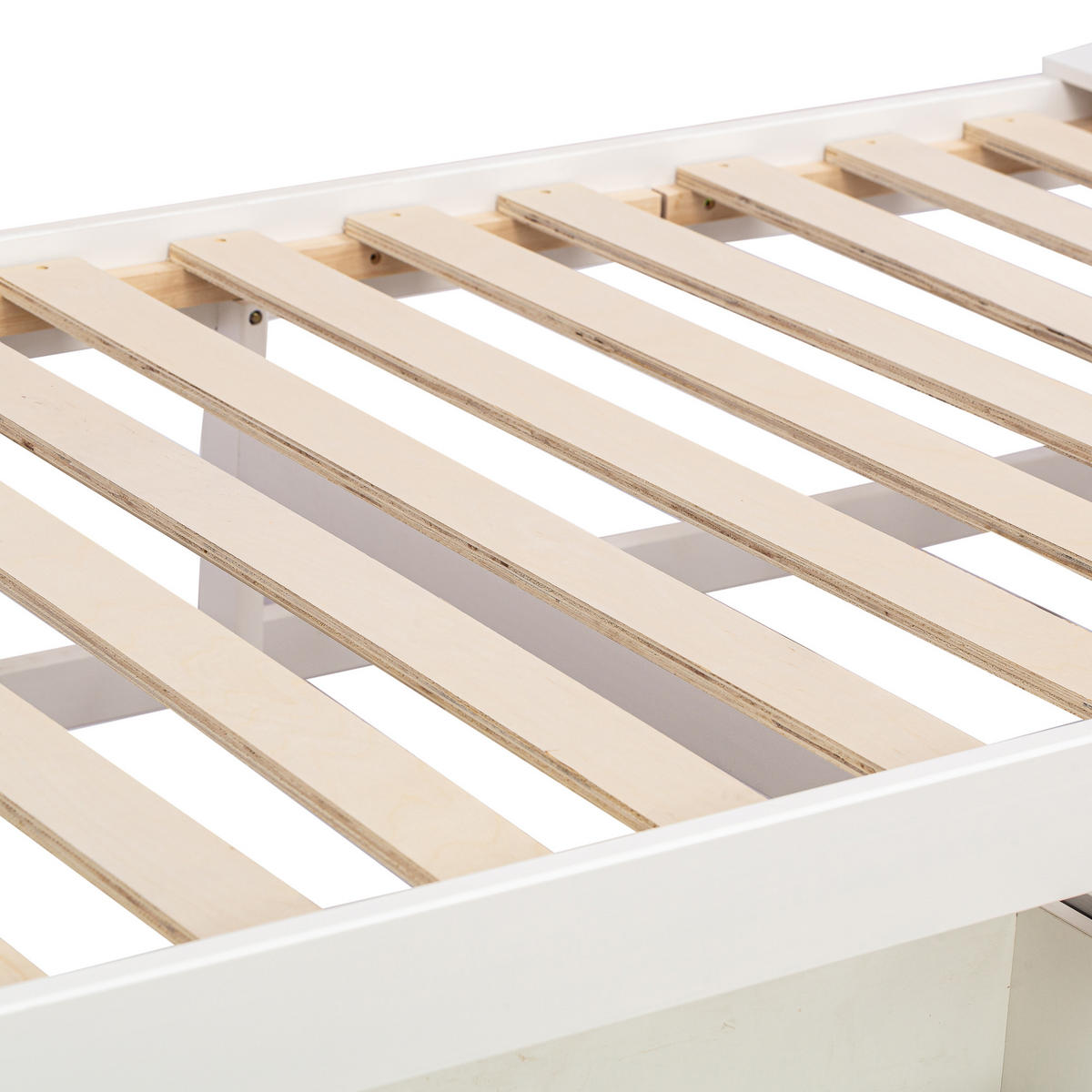 EINZELBETT 90/190 cm Weiß Massivholz mit ausziehbarem Bett und Nachttisch mit USB-Anschluss - Weiß, Holz (90/190cm) - OKWISH