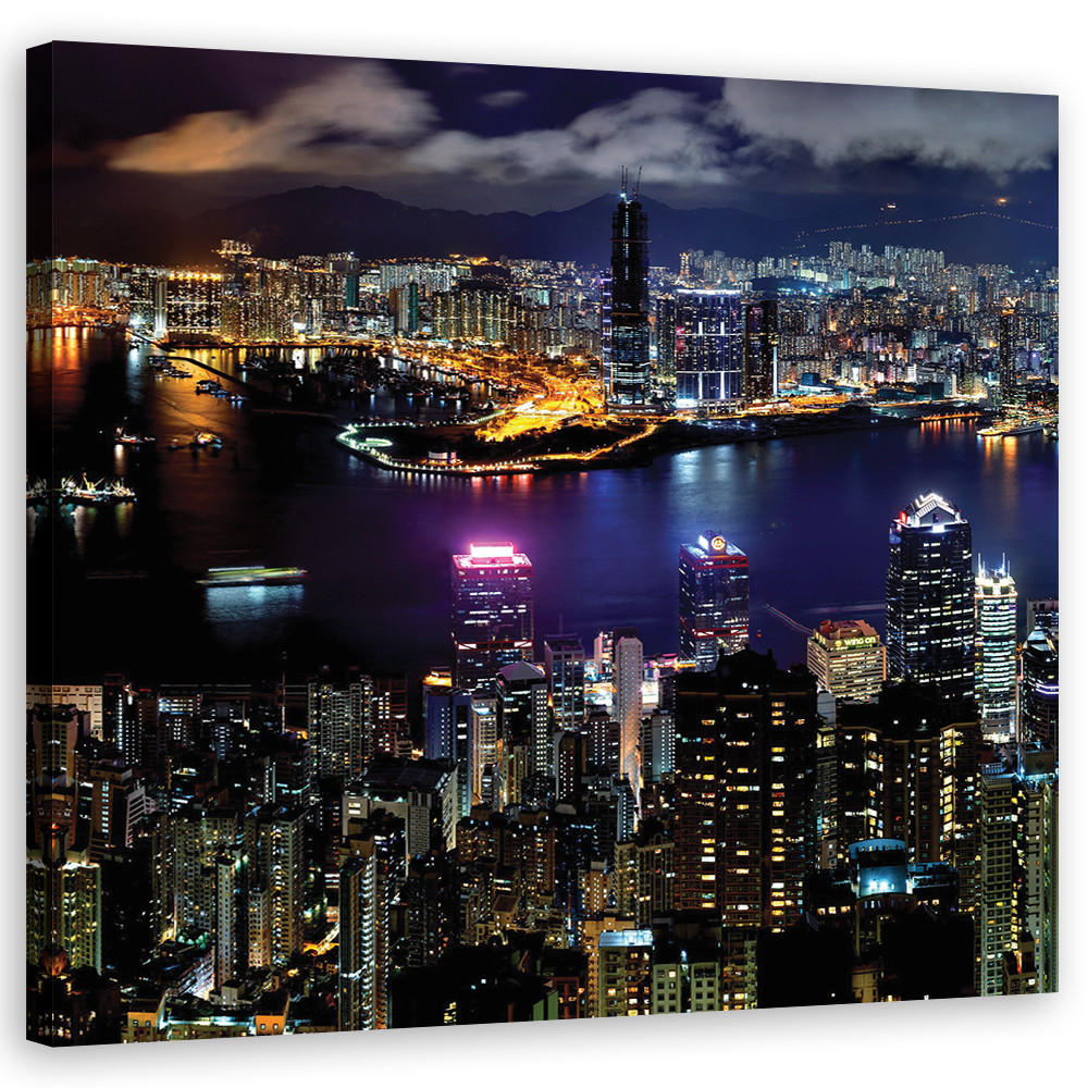 WANDBILD städte und architektur blau - Blau, Textil (50/50cm) - Feeby