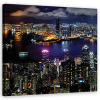 WANDBILD städte und architektur blau - Blau, Textil (50/50cm) - Feeby