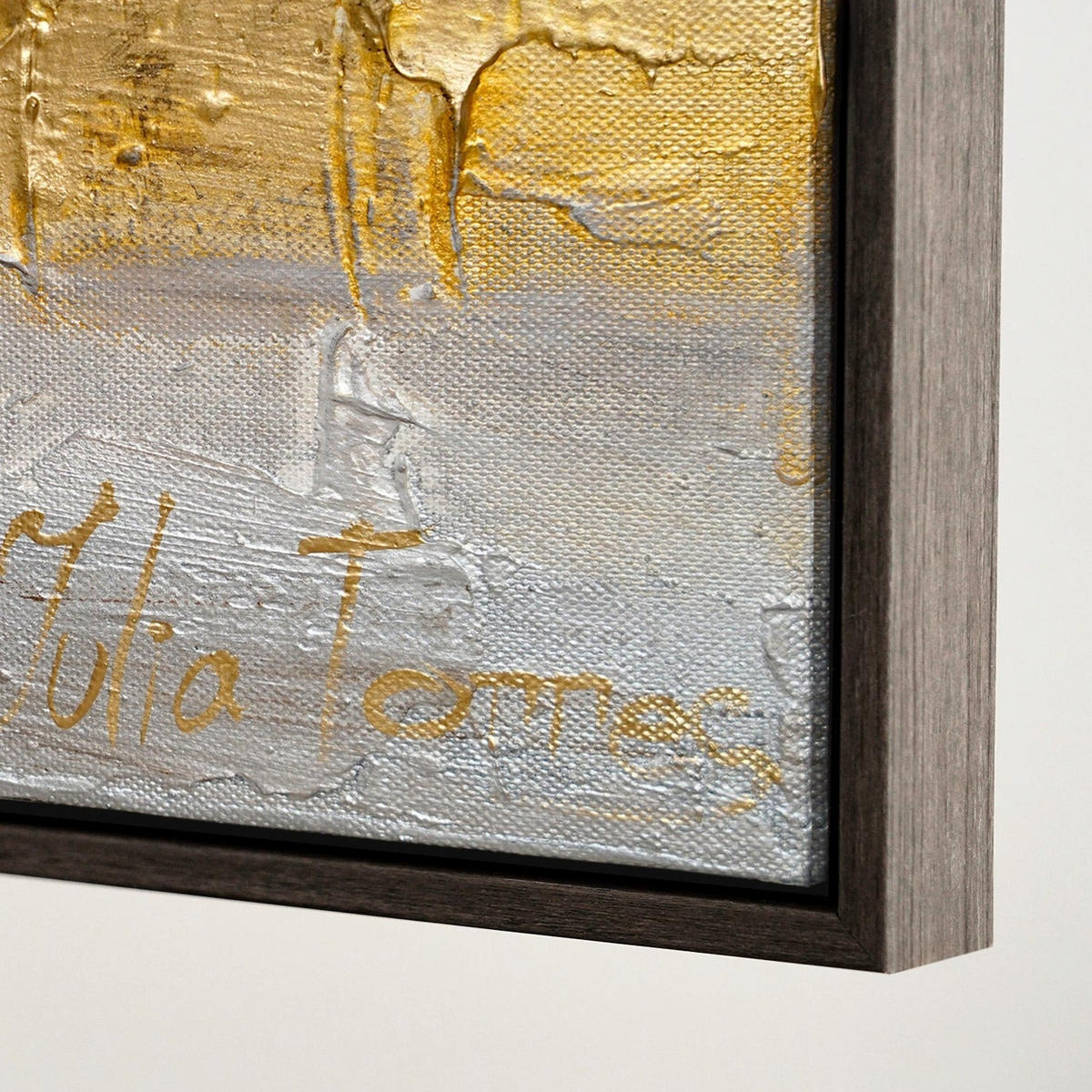 GEMÄLDE Goldener Horizont Schattenfugenrahmen Grau 140x70 cm - Grau, Holz (140/70cm) - YS-art gallery
