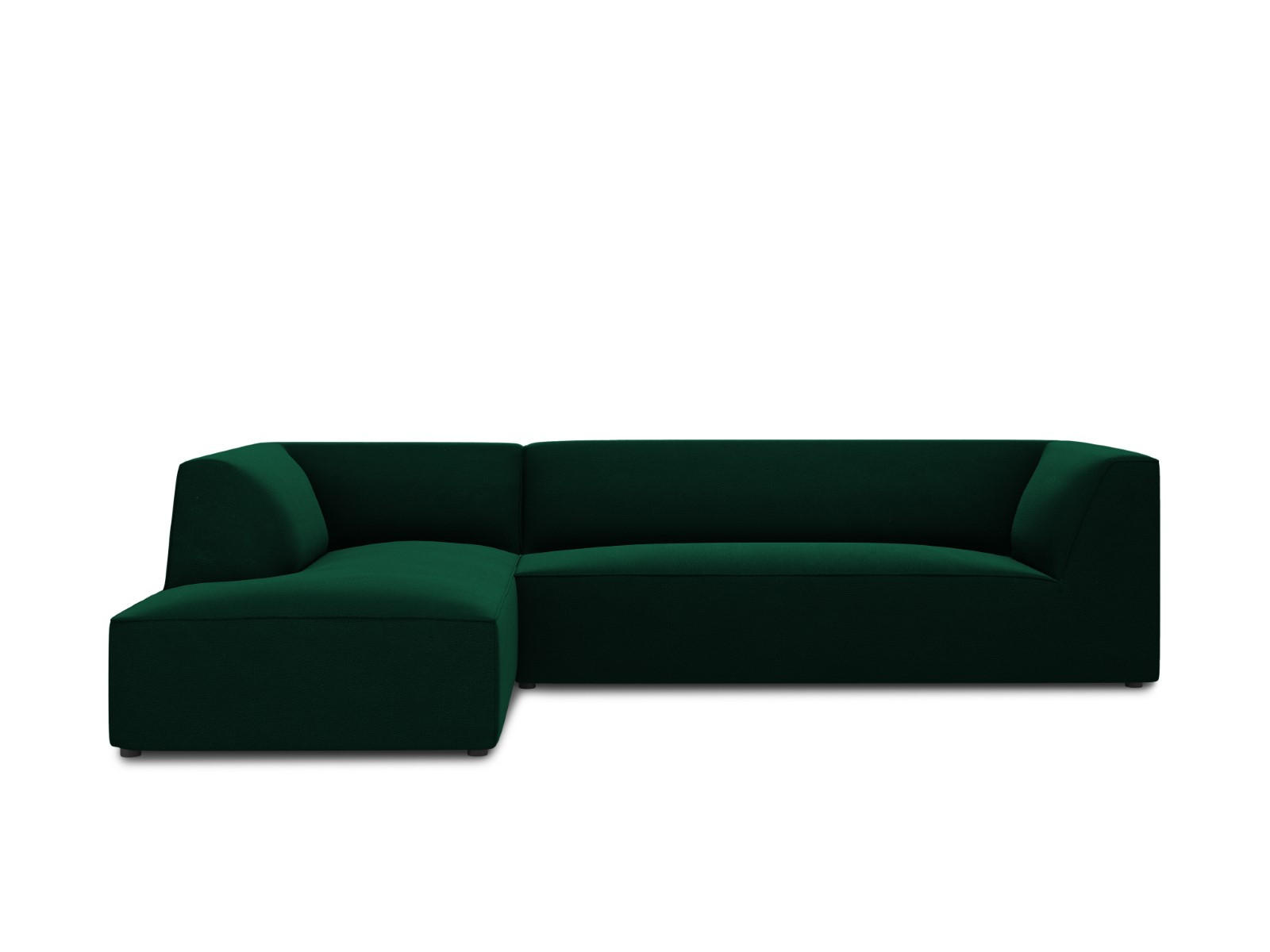 ECKSOFA links Ruby aus Samt flaschengrün 4 Sitzplätze - Grün, Textil (180/273cm) - Micadoni