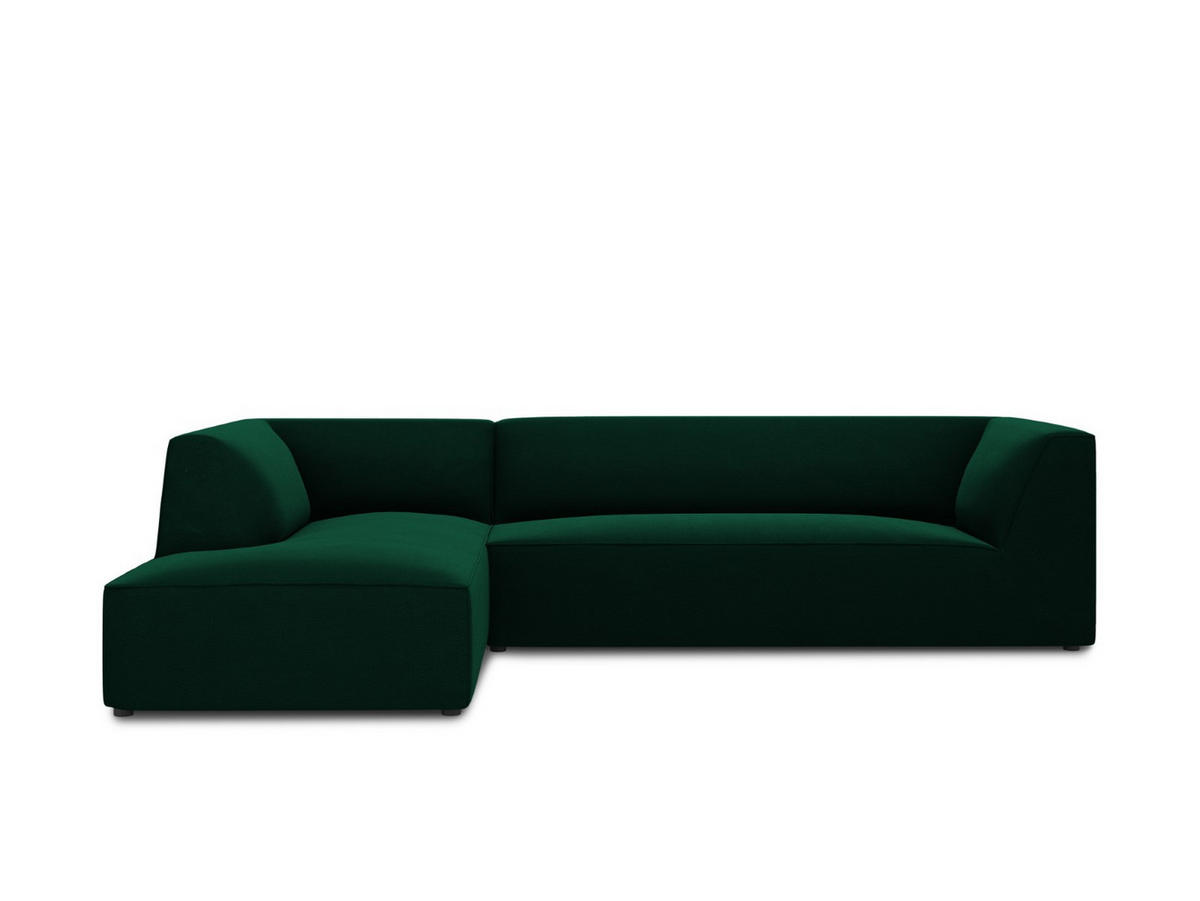 ECKSOFA links Ruby aus Samt flaschengrün 4 Sitzplätze - Grün, Textil (180/273cm) - Micadoni
