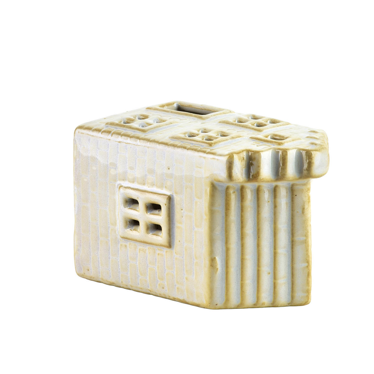 LED-LATERNENHAUS Hytte Weiß 5,7x5,7x8,6 cm Keramik - Weiß, Keramik (5.7/8.6/5.7cm) - Mondex