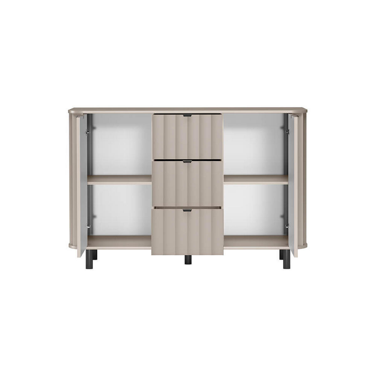 KOMMODE NOVADO-1 Greige - Greige, Holzwerkstoff (137.2/91/40.5cm)