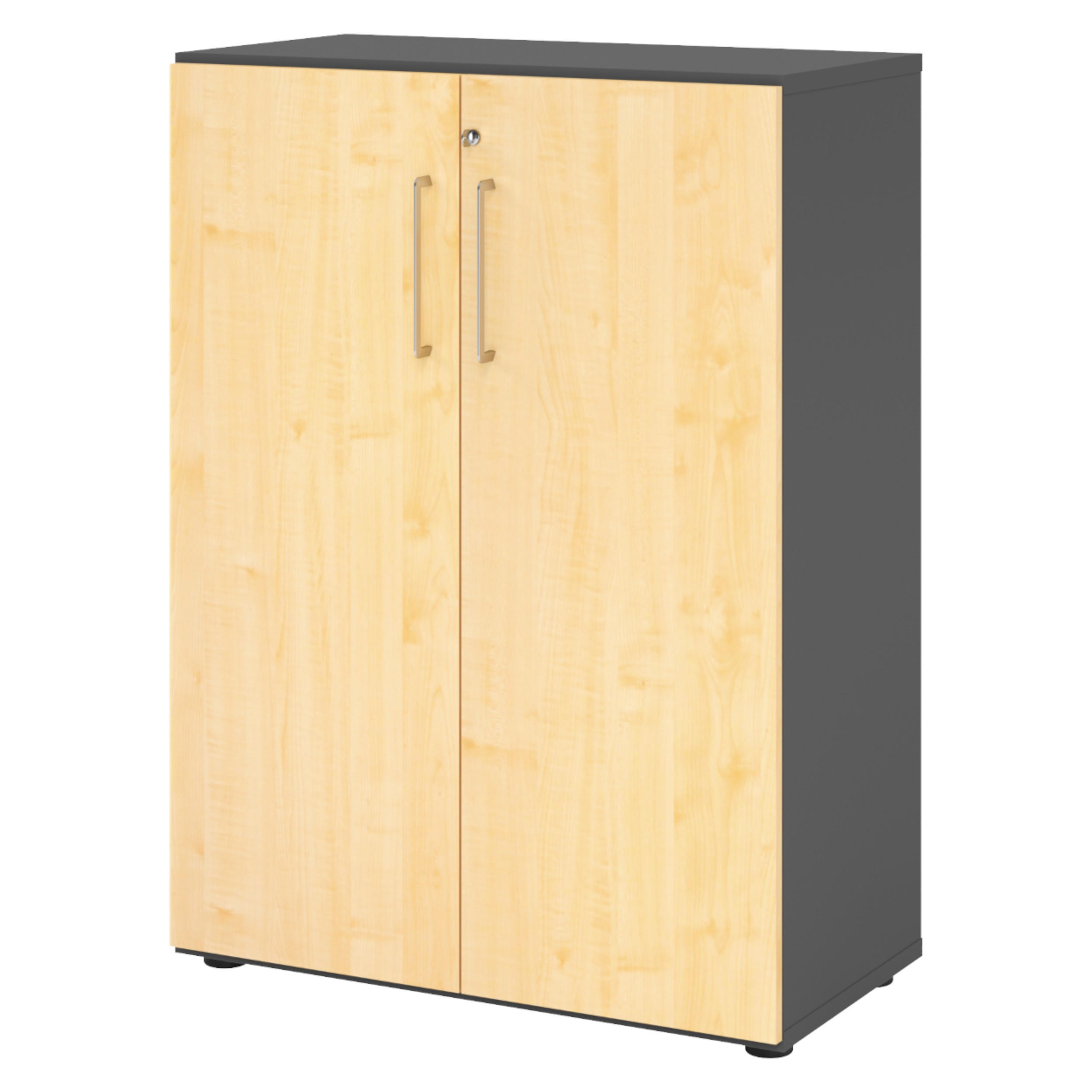 AKTENSCHRANK - 3 Ordnerhöhen 42/80/110 cm in Graphitfarben/Ahornfarben - Ahornfarben/Graphitfarben, Holzwerkstoff (80/110/42cm) - bümö