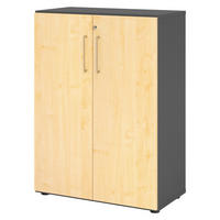 AKTENSCHRANK - 3 Ordnerhöhen 42/80/110 cm in Graphitfarben/Ahornfarben - Ahornfarben/Graphitfarben, Holzwerkstoff (80/110/42cm) - bümö