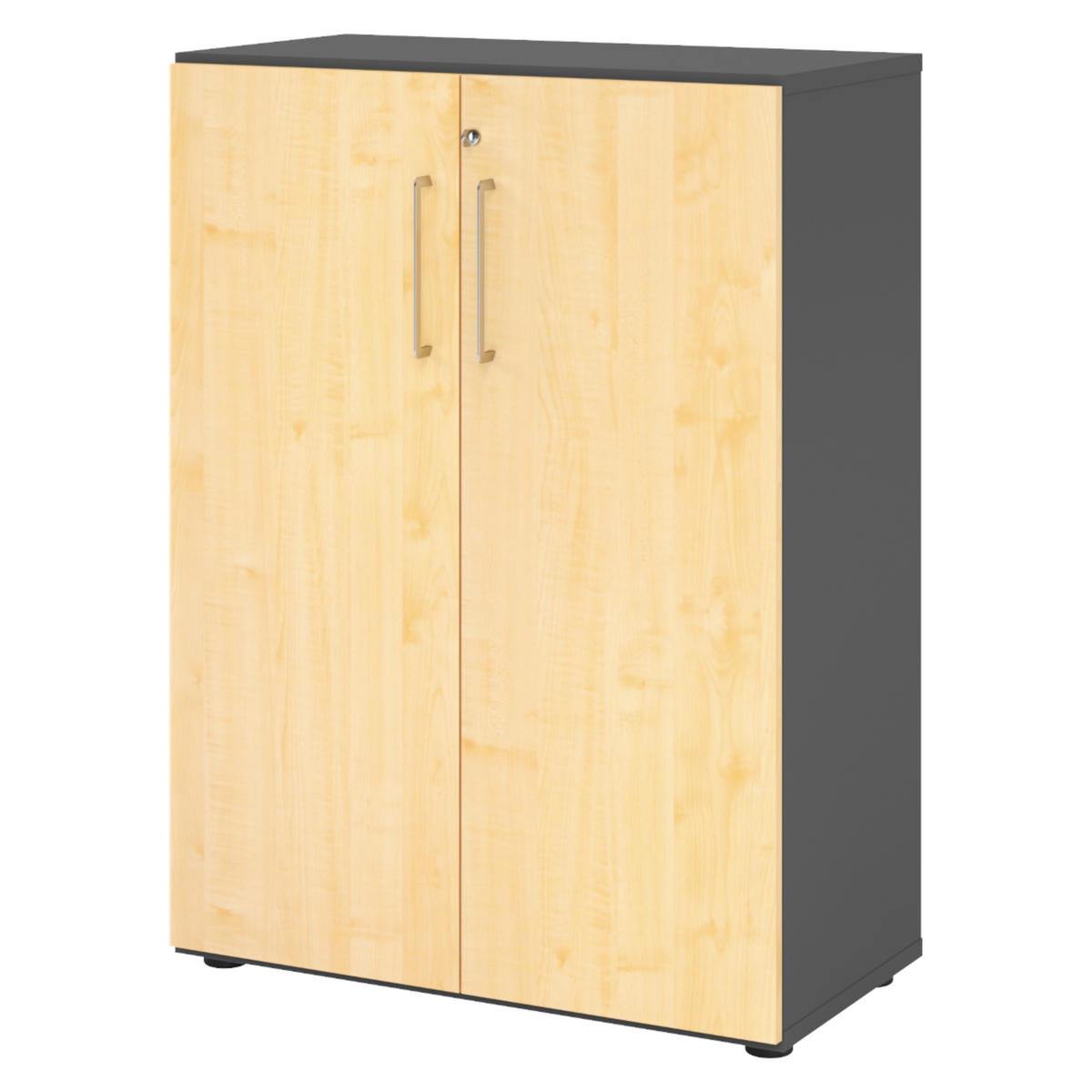 AKTENSCHRANK - 3 Ordnerhöhen 42/80/110 cm in Graphitfarben/Ahornfarben - Ahornfarben/Graphitfarben, Holzwerkstoff (80/110/42cm) - bümö