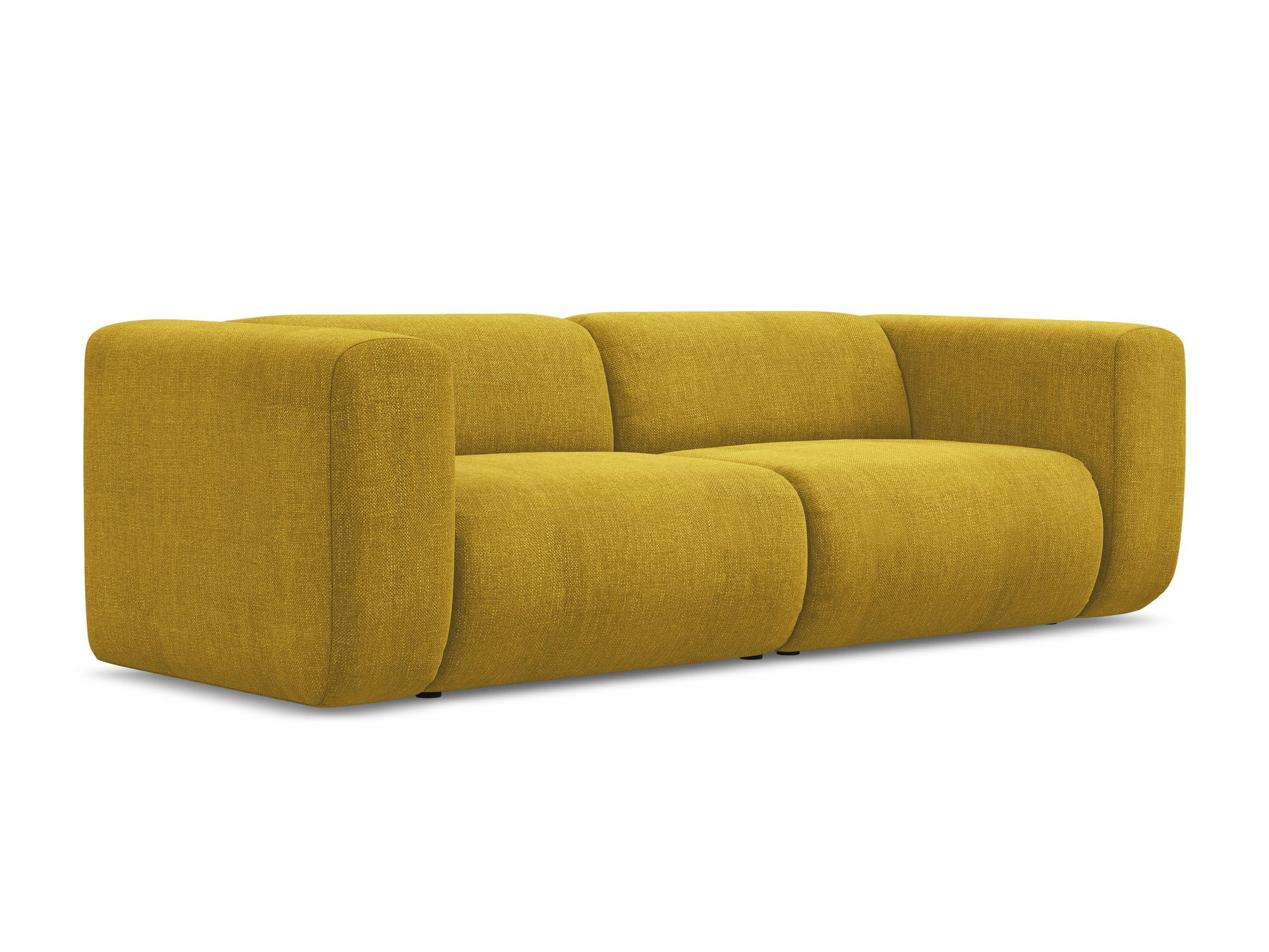 3-SITZER SOFA Chenille Stoff Gelb - Currygelb/Gelb, Kunststoff/Textil (228/70/89cm) - Makamii