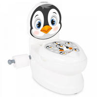 TÖPFCHEN Pinguin 07565 weiß Musik, Licht, Toilettenpapierhalter, Behälter, rutschfeste Basis - Weiß, Kunststoff (27/41cm) - Pilsan