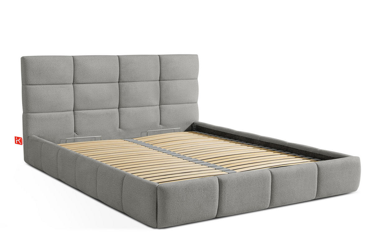 POLSTERBETT ALTOS Bouclé, grau - Grau, Holz/Holzwerkstoff (160/200cm) - KONSIMO®
