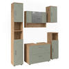 BADMÖBEL-SET Irma Salbeigrün 5 Teile - Salbeigrün, Holzwerkstoff (80/58.6/41cm) - Vicco