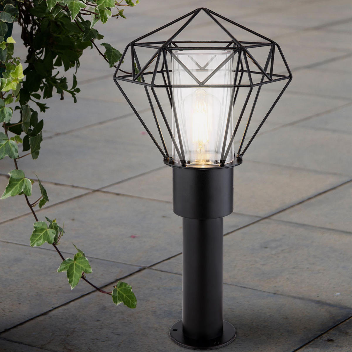 WEGELEUCHTE Horace Edelstahl Schwarz - Schwarz, Metall (22.5/25.5/50cm) - Globo Lighting