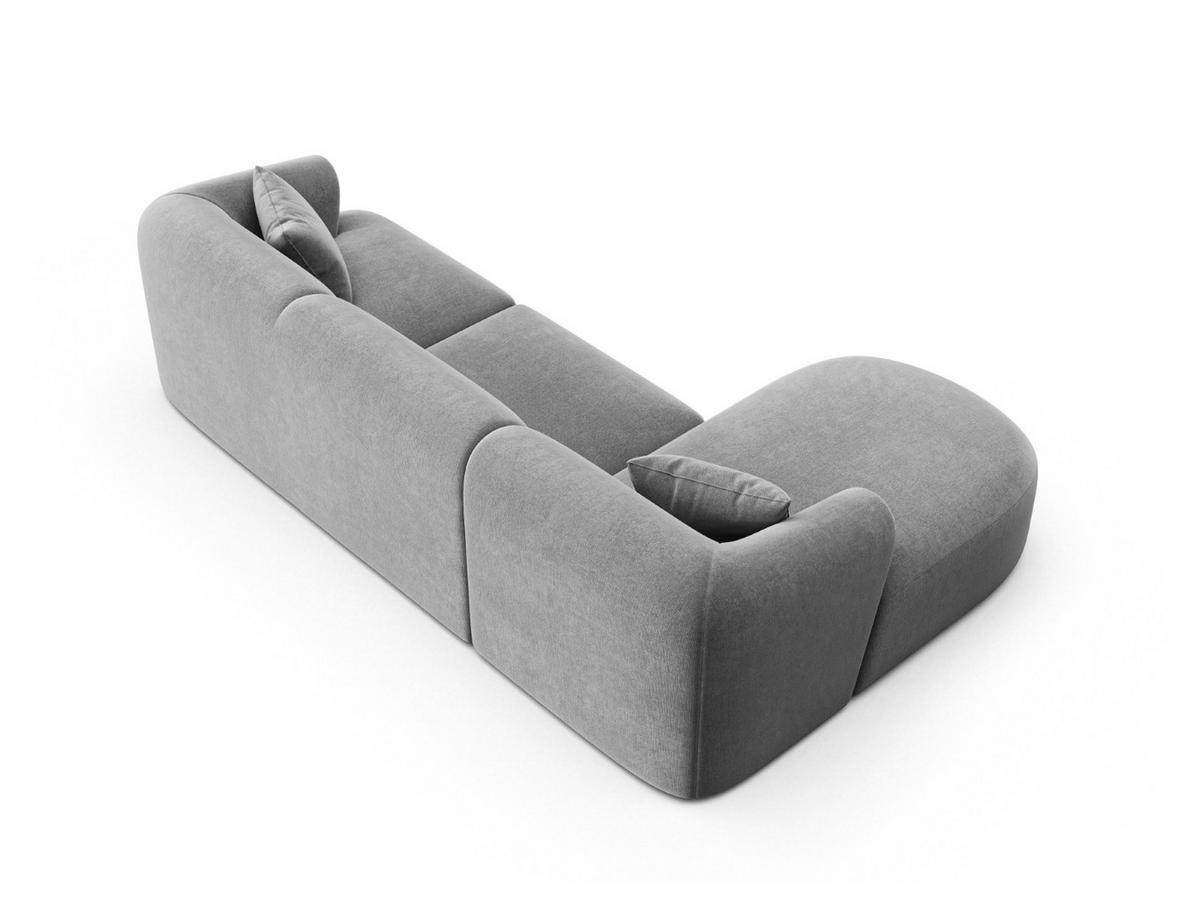 MODULARES-ECKSOFA links Campi aus Samt grau 4 Sitzplätze - Grau, Textil (156/256cm) - Cosmopolitan Design