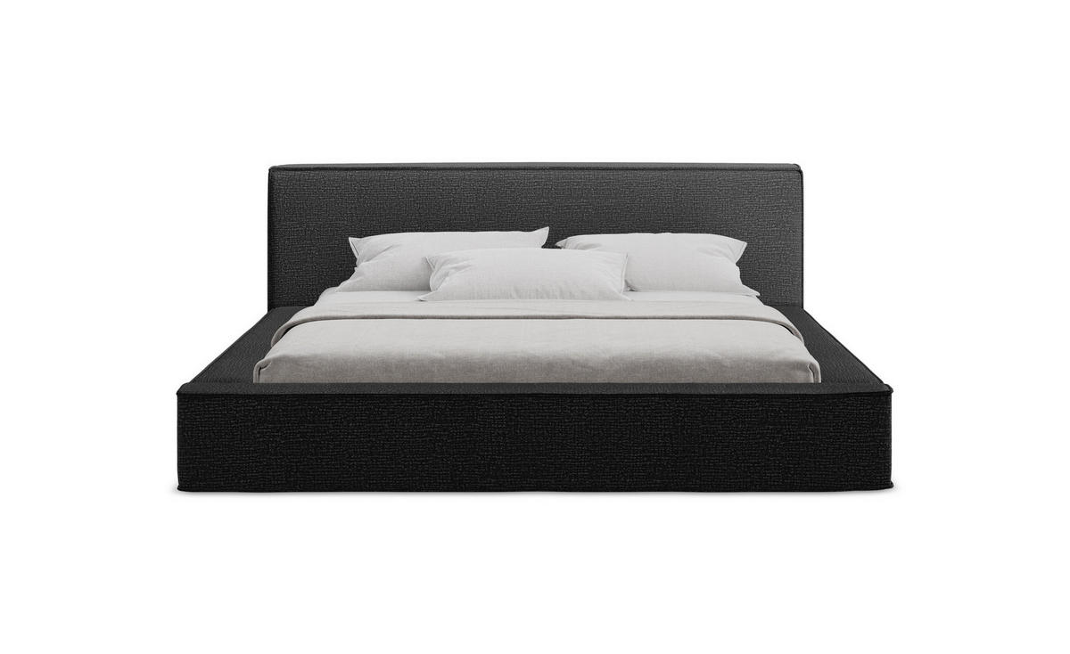 POLSTERBETT mit Bettkasten und Lattenrost 220x240 Schwarz - Anthrazit/Schwarz, Kunststoff/Textil (180/200cm) - Makamii