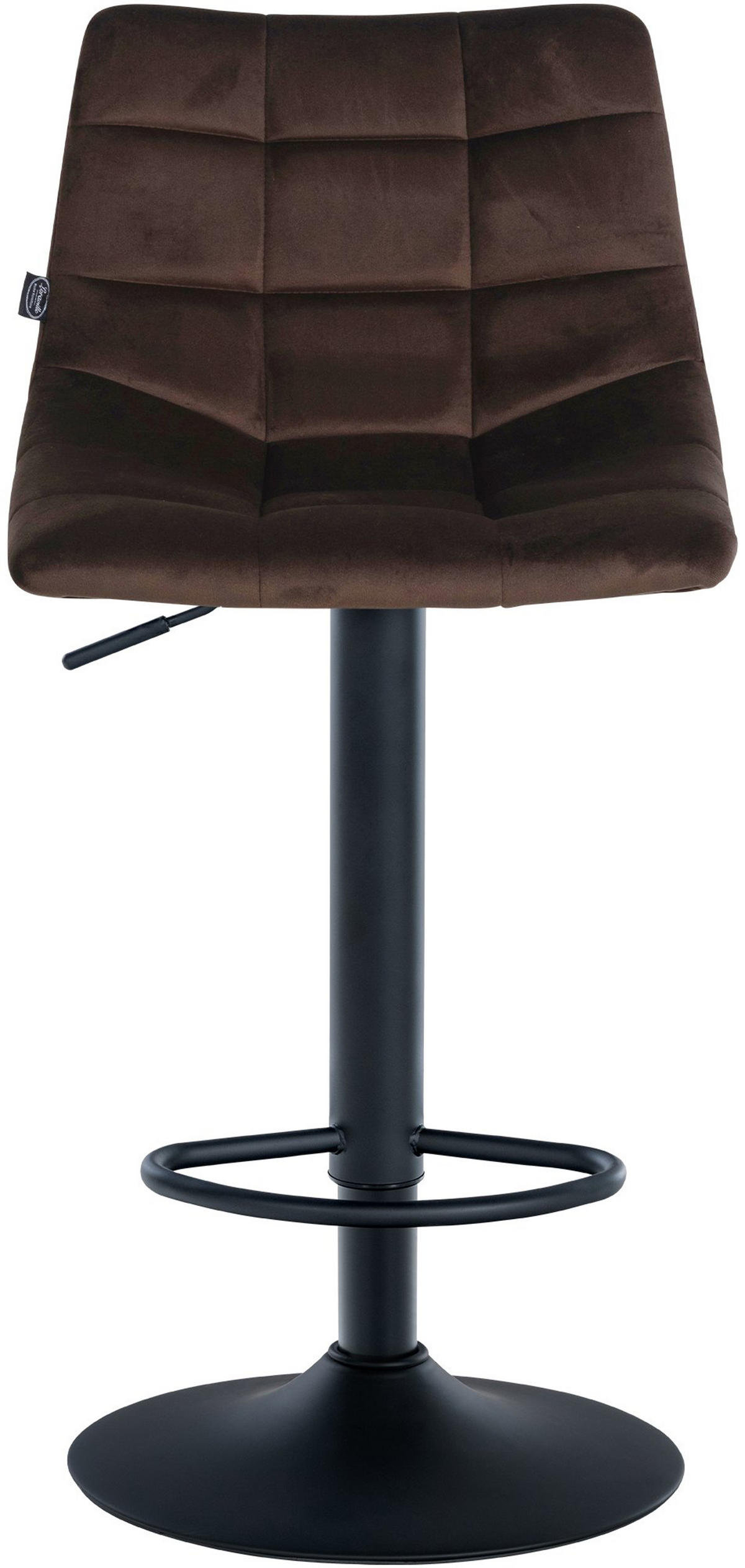 BARHOCKER James Samt schwarz braun - Schwarz/Braun, Textil/Metall (43/108.5/46.5cm) - TPFLiving