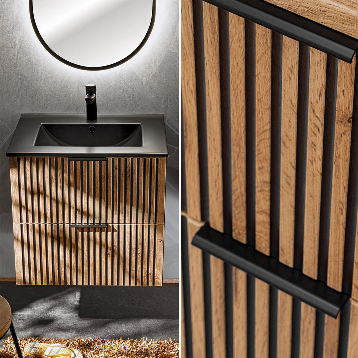 WASCHTISCH Xanten-56 - Braun, Holzwerkstoff (60/60/46cm) - Lomado