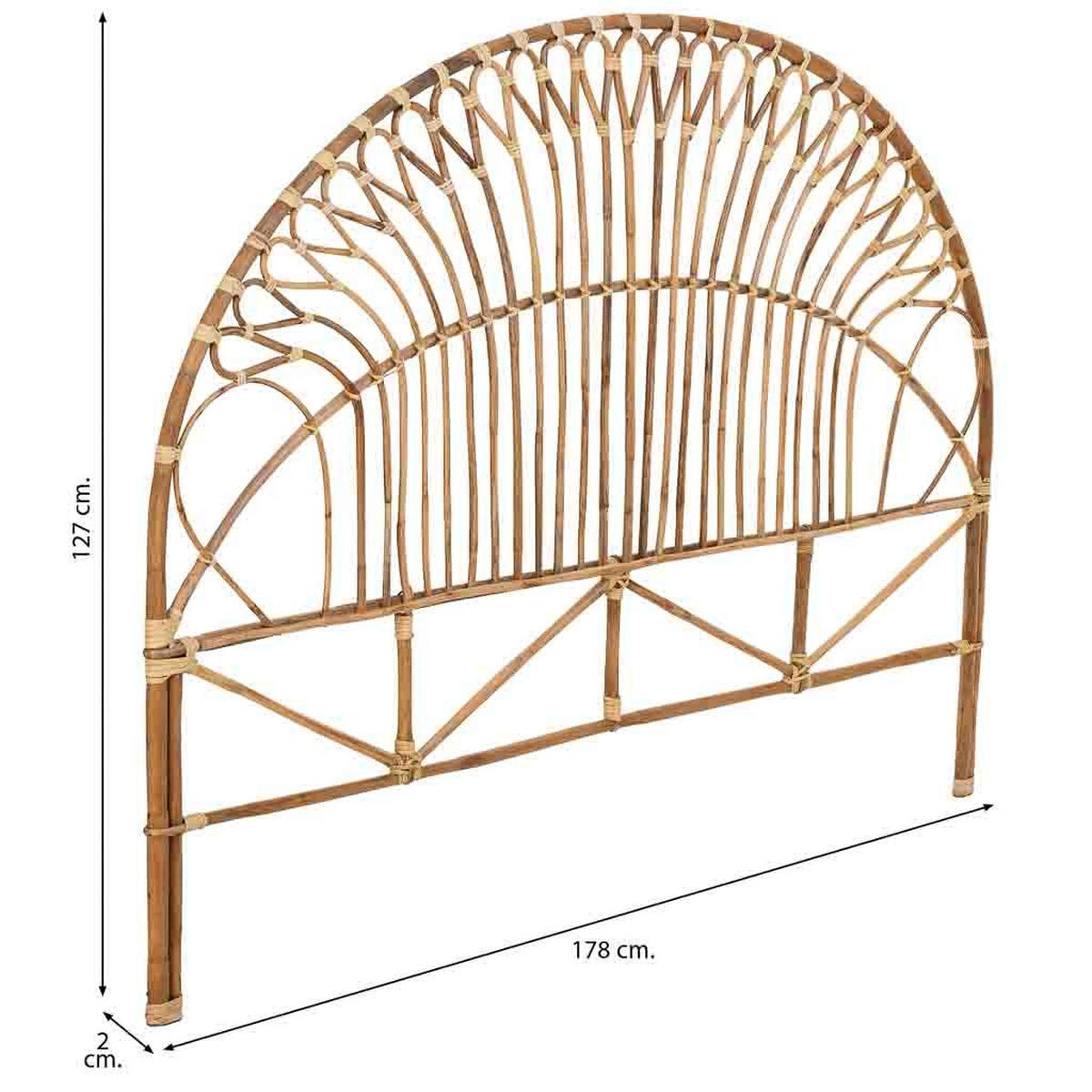 KOPFTEIL, 178x2x127cm - Braun, Naturmaterialien (178/127/2cm) - Wanderlust